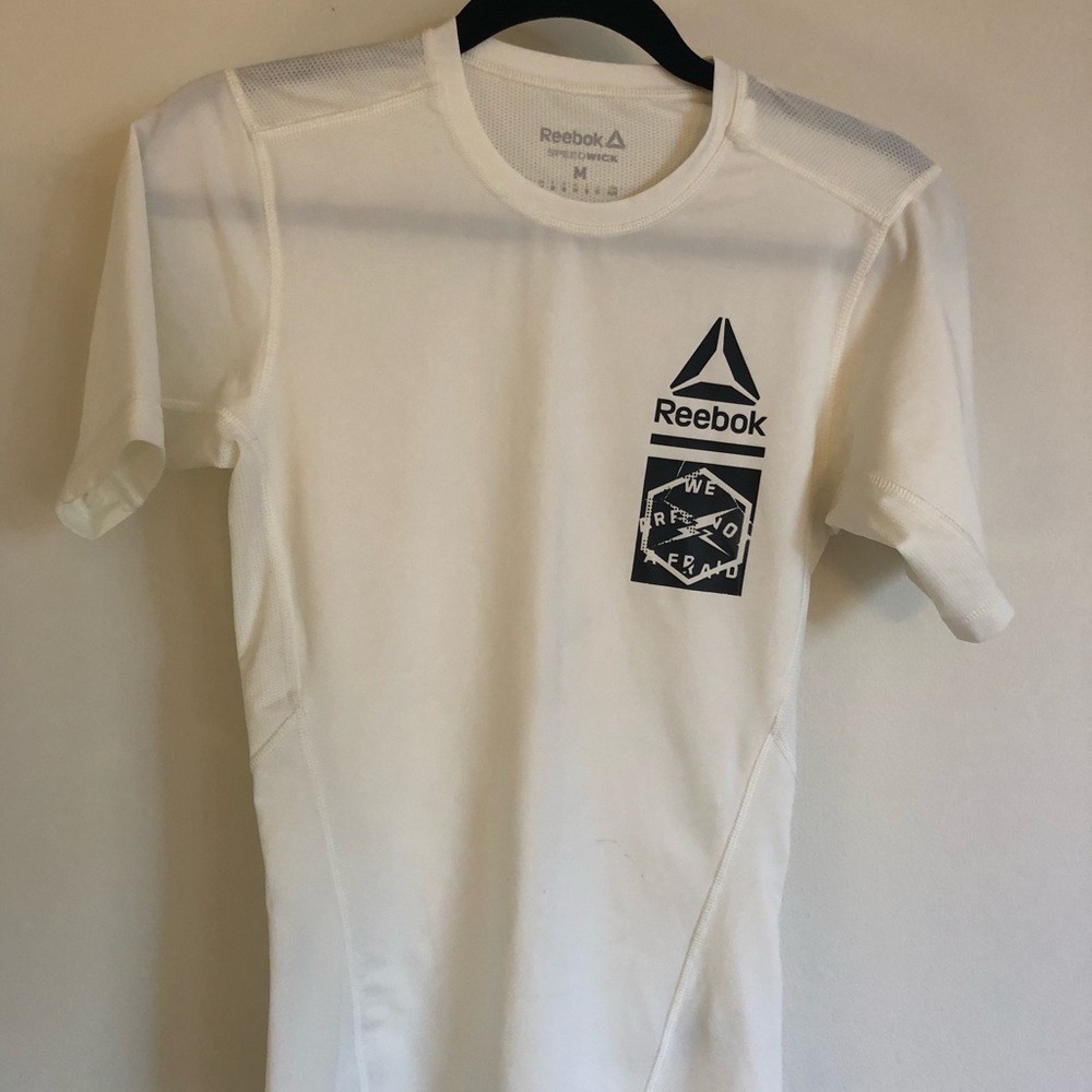 White Reebok Speedwick Short-Sleeve Shirt Size M